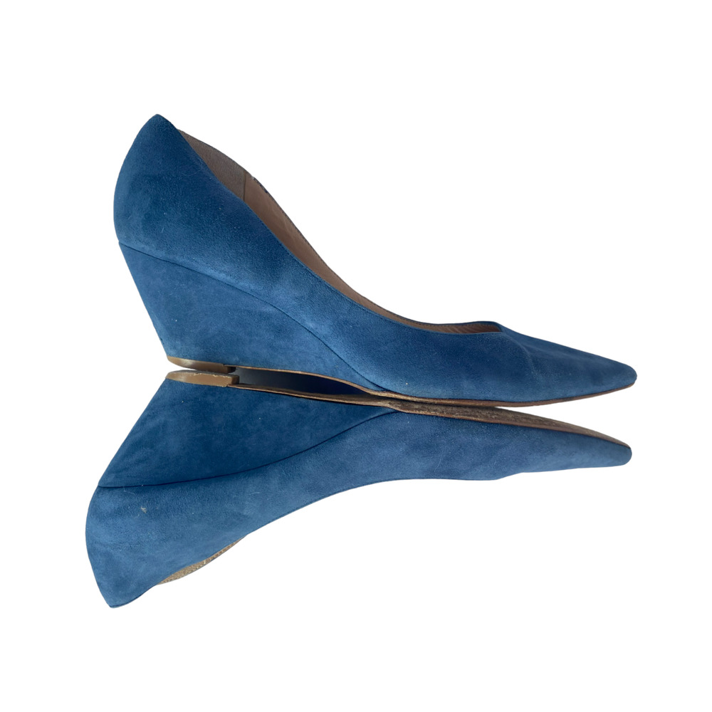 Belle Sigerson Morrison 9.5B Pointed Toe Suede Wedge Heels Very Y2K Retro Style